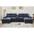 132" U Shape Sectional Sofa Cloud Couch With Removable Ottomans-1745785591