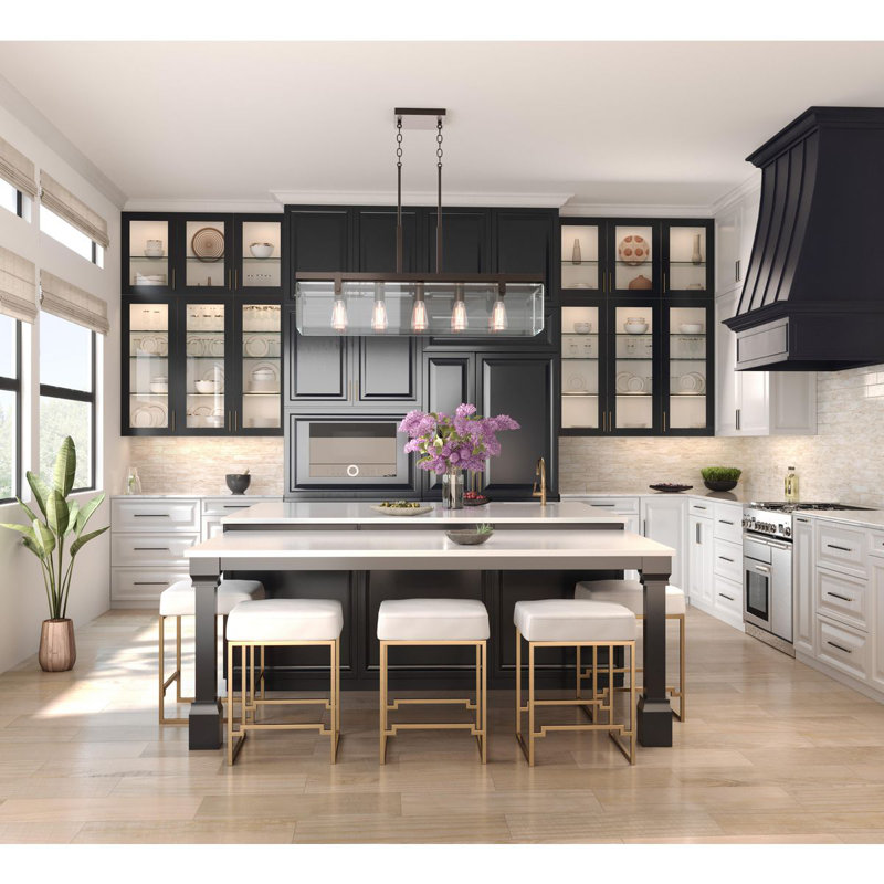 Bridgewood 5 - Light Kitchen Island Pendant, Antique Bronze