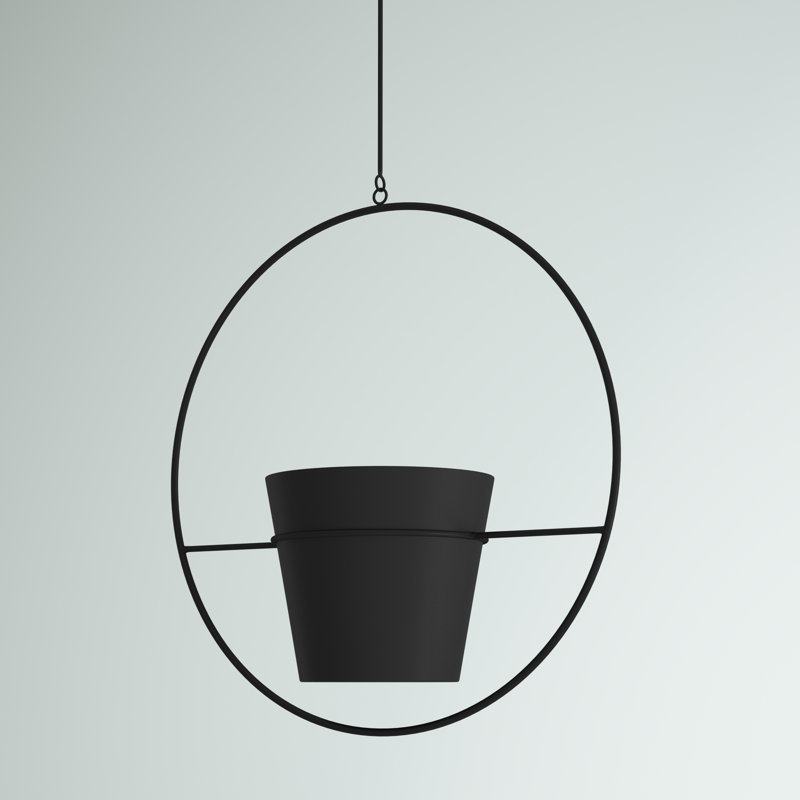 Steger Metal Hanging Planter, Black