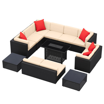 Brai 10 - Person Outdoor Seating Group with Cushions by Wade Logan