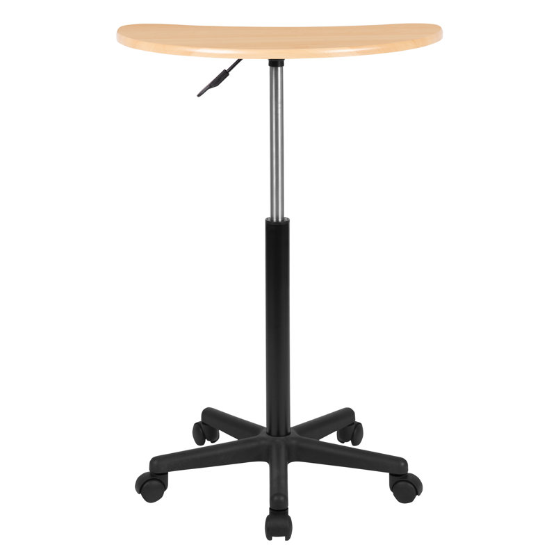 Sit to Stand Mobile Laptop Computer Desk, Maple/Black