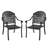 Cast Aluminum Patio Dining Chair 2PCS With Black Frame And Cushions-1126038749