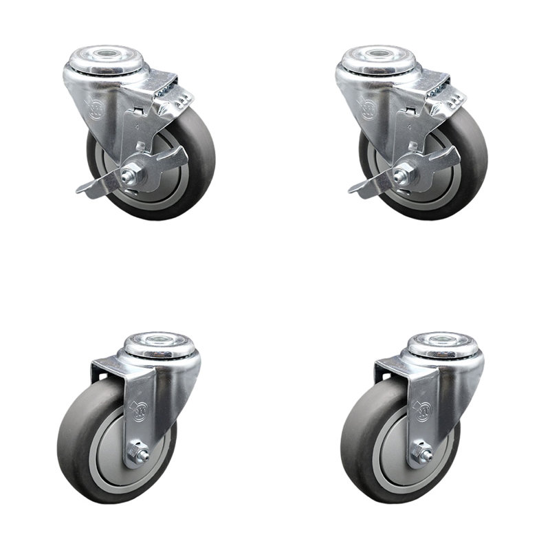 4 Piece Thermoplastic Rubber Caster Set