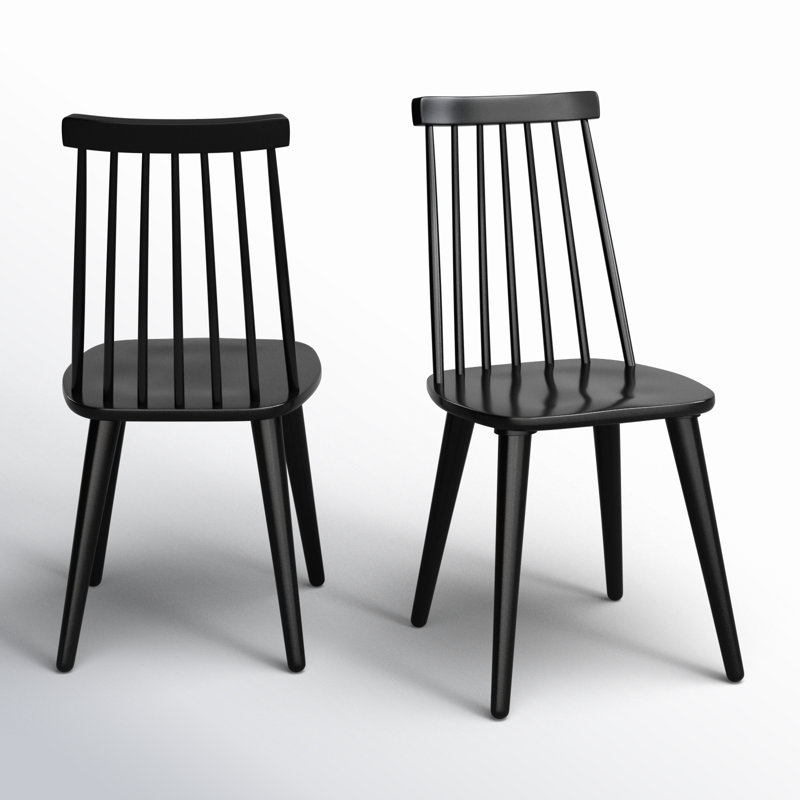 Chaise d'appoint en bois massif Rolde, Noir, noir, noir, noir