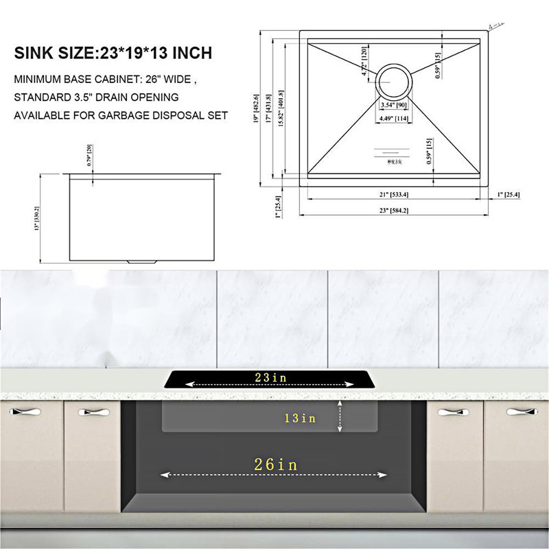 Undermount Workstation Laundry Utility Sink Deep Single Bowl