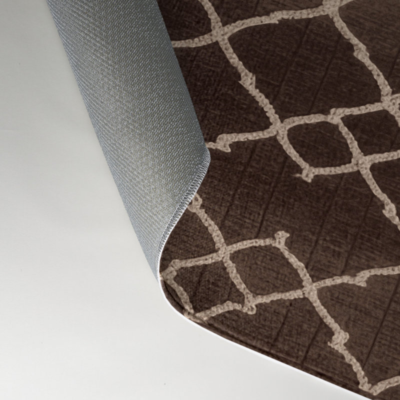 Tapis brun intérieur et extérieur Trellis, Rectangle 5 pi x 7 pi