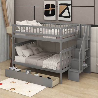 Full Over Full Bunk Bed With Drawers