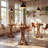 39.4" H Solid Wood Round Bar Table with Metal Footrest