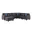 Canapé modulaire réversible en forme de L en tissu tissé de pierre de 125 po avec repose-pieds et porte-gobelet Boneless Cooper-296539640