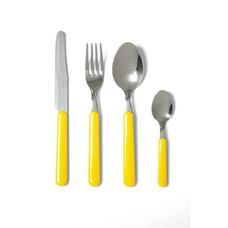 Passione Colore Fashion 24-Piece Cutlery Set, Yellow