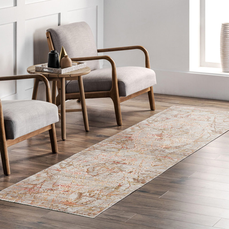 Tapis rectangulaire Zelphia, Tapis de couloir 2 pi 8 po x 13 pi 2 po