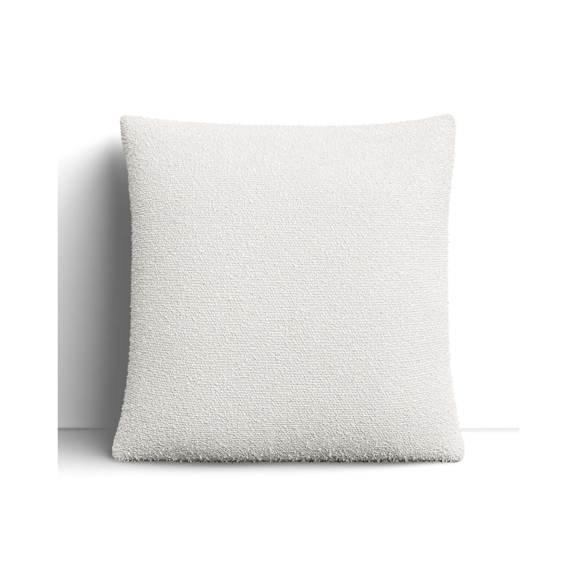 Amalfi Boucle Throw Pillow, Light White, 20" x 20", Polyester/Polyfill