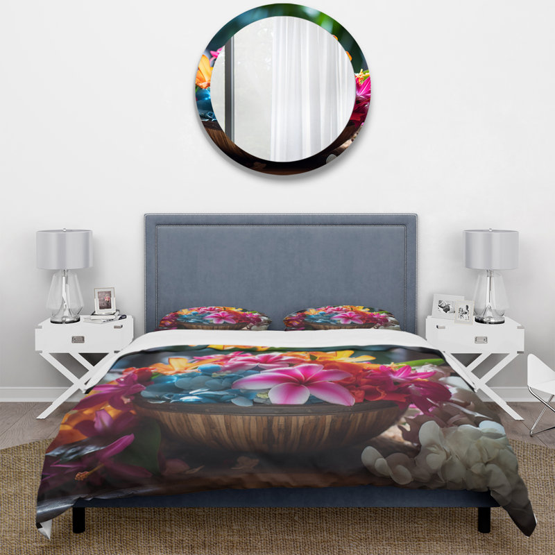 Hawaii Aloha Spirit Floral Twin Duvet Cover Set