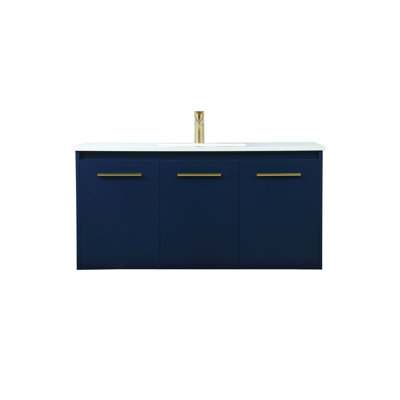 Goodfellow 39.76'' Single Bathroom Vanity with Engineered Marble Top