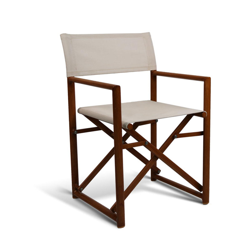 Campaign Folding Armchair, Teak/Sand