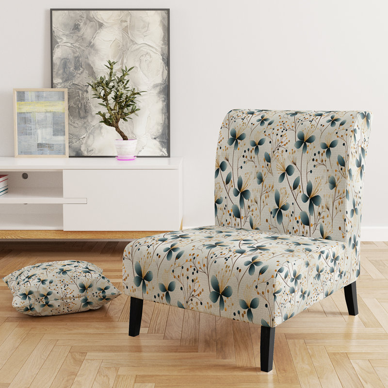 Minimalist Botanics I - Fauteuil de chambre rembourré bohémien et éclectique