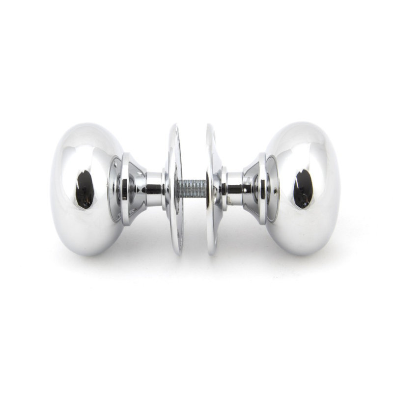 57mm Mushroom Mortice/Rim Knob Set, Polished Chrome