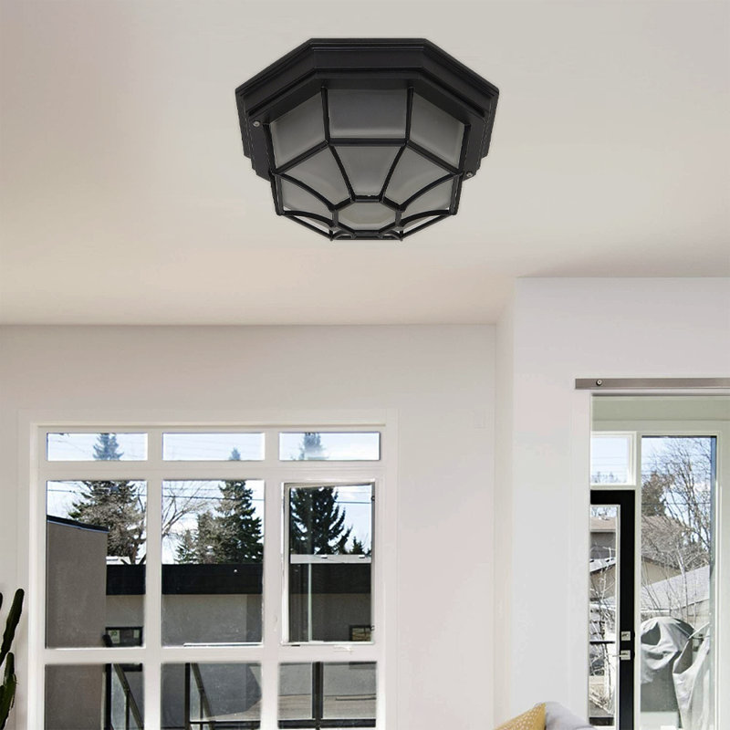 Angely Flush Mount, Fluorescent, Black