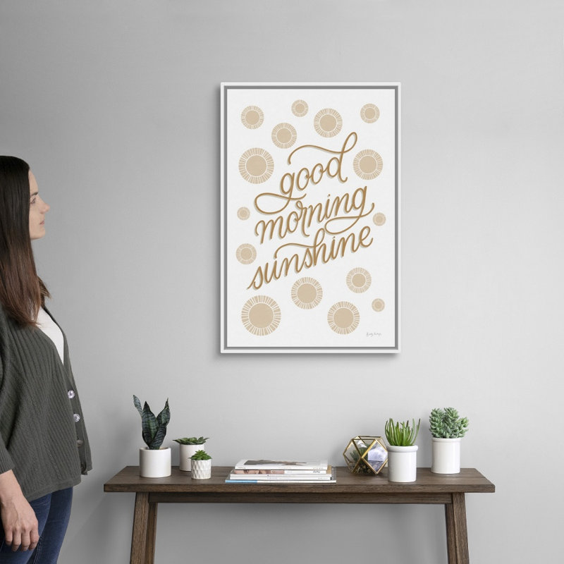 «Boho Nursery V» par Becky Thorns - reproduction d'art textuel sur toile, H 32 po x l 22 po x P 1,75 po, Cadre flottant blanc