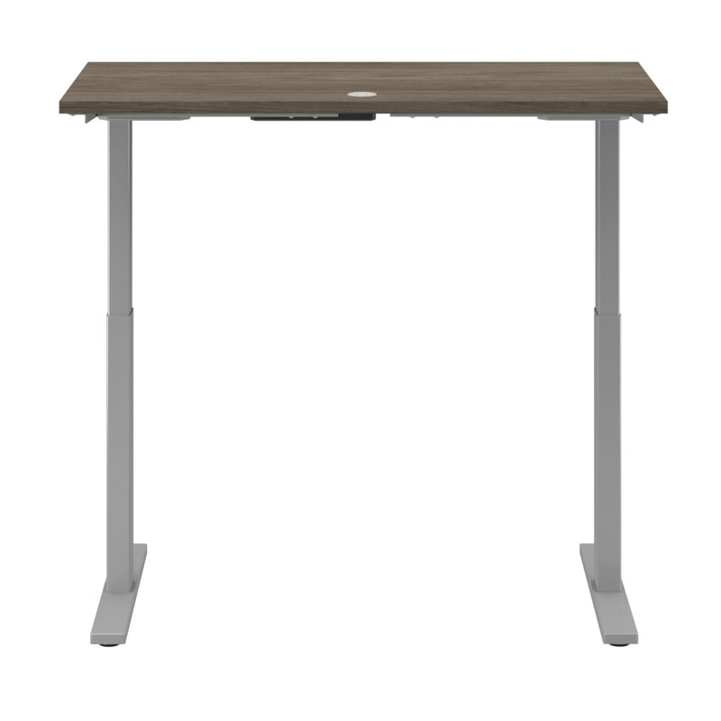 Adjustable Metal Base Standing Desk, 47.68" H x 47.59" W x 23.62" D, Platinum Gray/Silver
