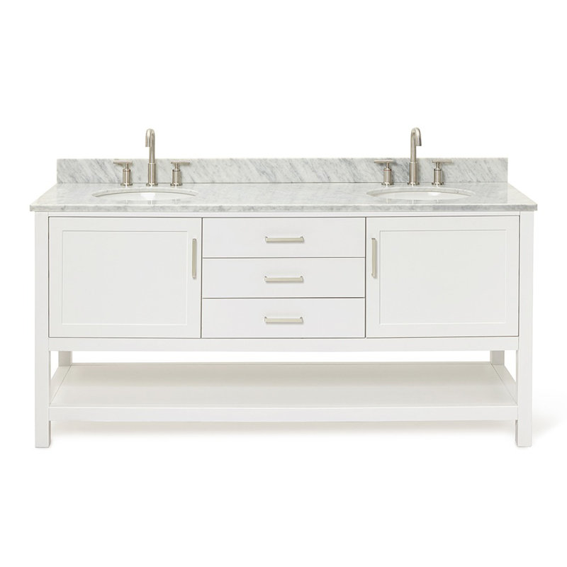 Bayhill 73'' W Double Vanity, 73", White, Oval