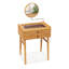 Petit bureau de coiffeuse avec miroir, plateau de maquillage en bambou avec 2 tiroirs coulissants