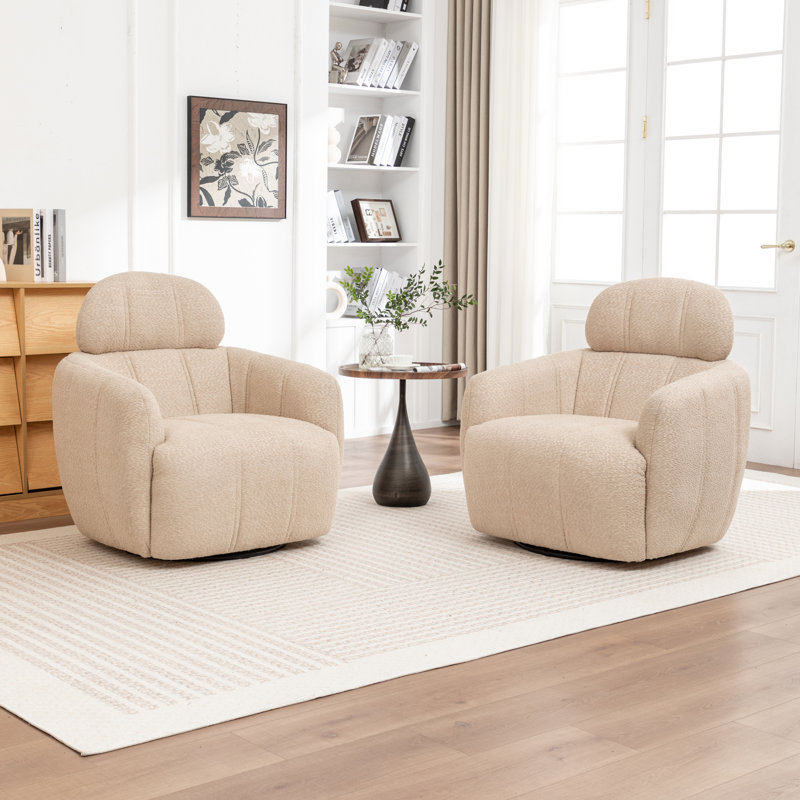 Chaise pivotante Ashyiah, Beige chaud