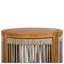 Table d'appoint d'extérieur en corde tissée à la main 16,9 po - Table basse ronde en bois d'acacia de qualité supérieure avec motif boho résistant aux intempéries
