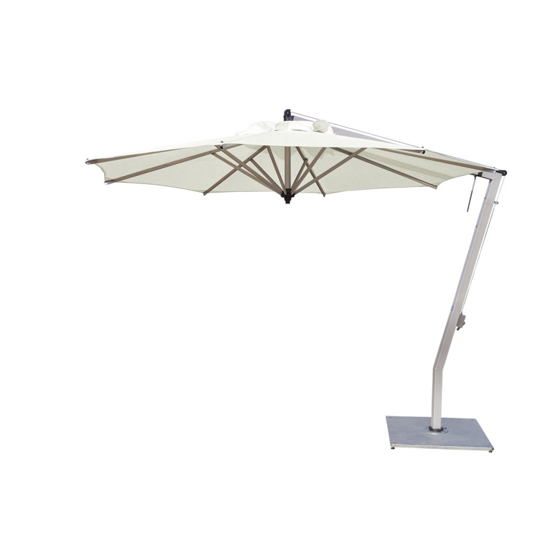 Picollo 10.5' Round Cantilever Umbrella, Natural, Double Stack Metal Plate