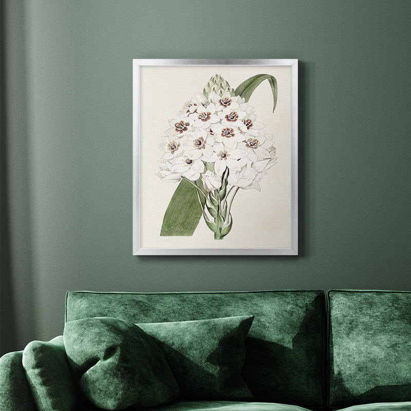 Toile encadrée de qualité supérieure Flore Albo II - prête à être accrochée, Argent, H 24 po x l 20 po