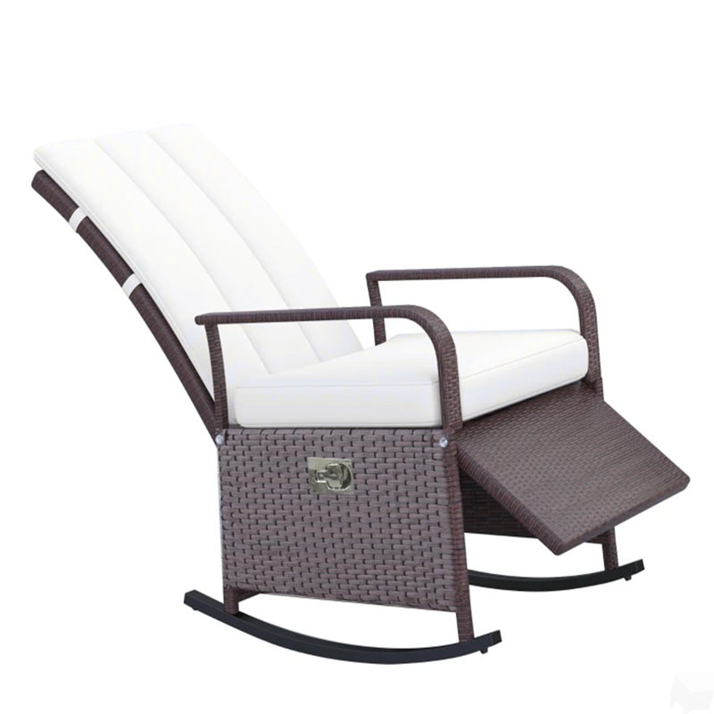 Fauteuil inclinable et berçant en rotin d'extérieur