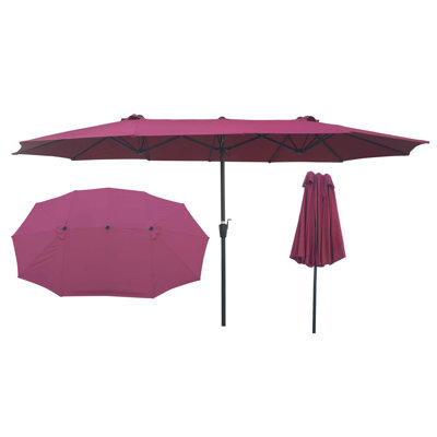 15X9ft Double-Sided Patio Umbrella Outdoor Market Table Garden Extra Large Waterproof Twin Umbrellas With Crank And Wind Vents For Garden Deck Backyard Pool Shade Outside Deck Swimming Pool