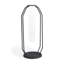 11" Black And Clear Glass And Metal Table Vase