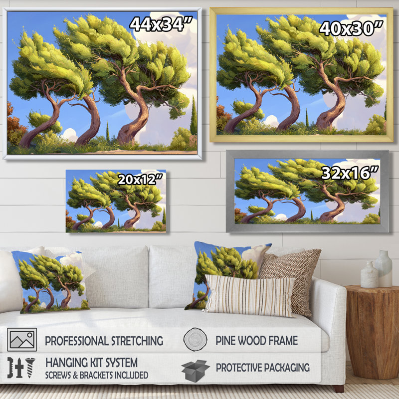 «The Swaying Cypress Pointillism XIII - Van Gogh», art mural, salon, H 24 po x l 32 po, Noir