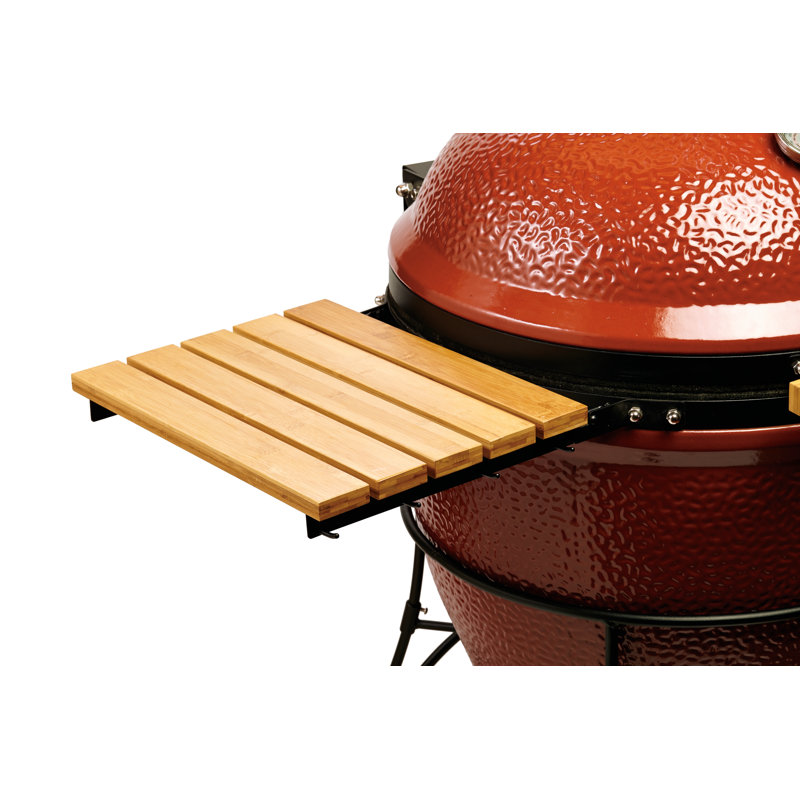 24" BigJoe Charcoal Grill with Side Shelves, Red