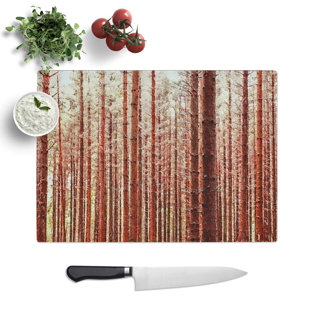 Tempered Glass Forest in the Autumn Chopping Board