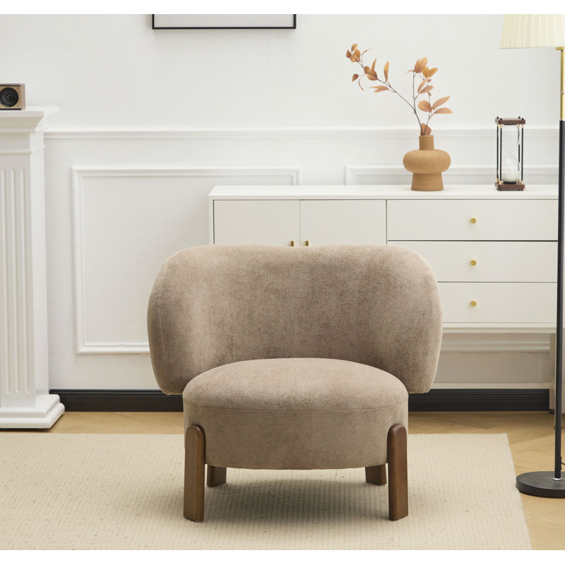Fauteuil à oreilles Cozy, Polyester brun pâle