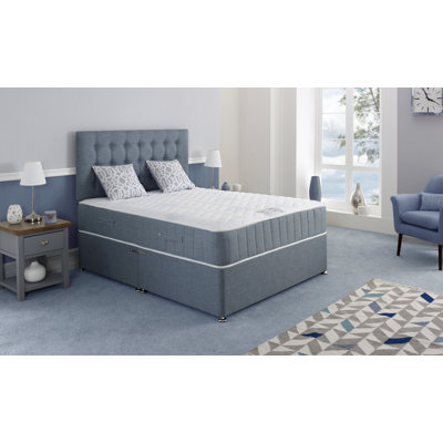 Marble Upholstered UK King - DE 150 X 200 Cm Divan Bed with Mattress