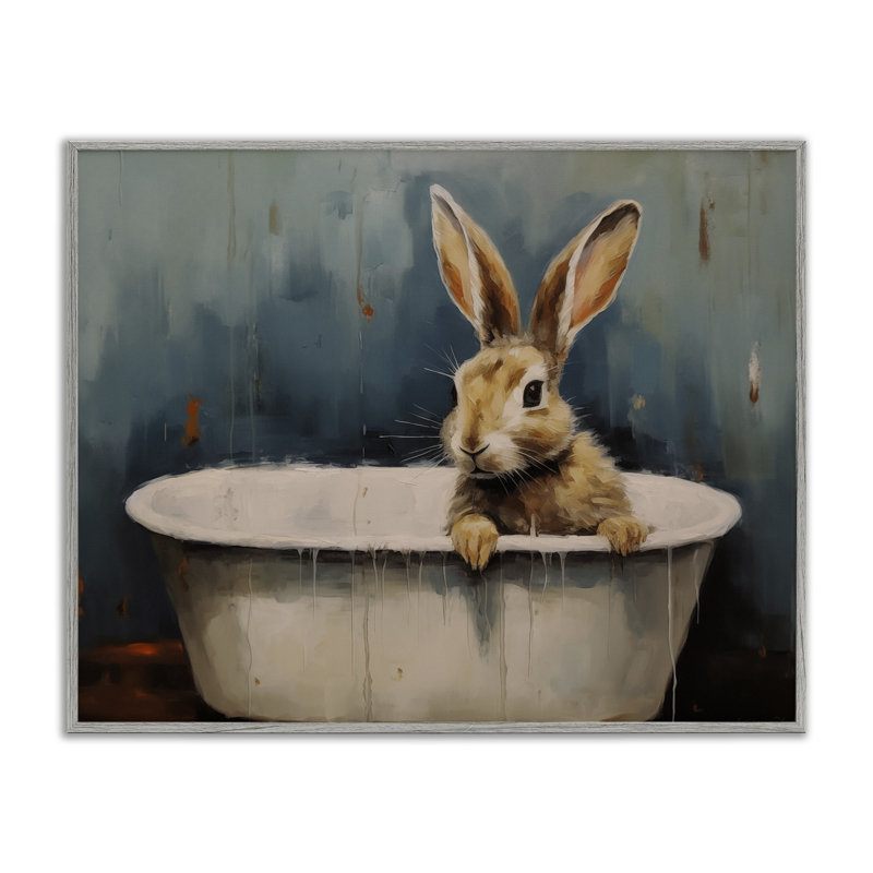 «Baby Bunny in Tub», estampe numérique, design par Arlington Prints, H 11 po x l 14 po, Estampe numérique Farmhouse