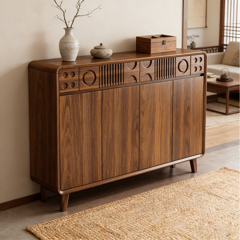 French-style enclosed shoe storage cabinet, 38.19" H x 55.12" W x 14.17" D