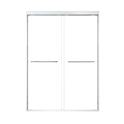 Ennis 48" W x 76" H By Pass Framed Shower Door with Clear Glass