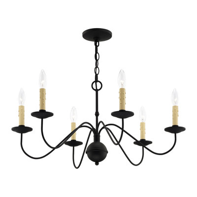 Lustre classique / traditionnel à 6 lumières de style bougie Analogie