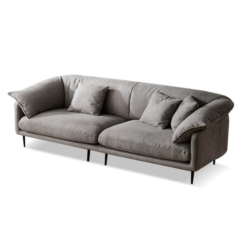Canapé modulaire gris en polyester, Gris, H 34,65 po x l 110,24 po x P 37,4 po