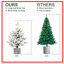 Arbre de Noël floqué avec base en pot, 70 lumières à DEL blanc chaud, 365 pointes, branches en PE + PVC avec 7 pommes de pin, petit arbre de fêtes pré-éclairé pour la table, le vestibule ou la décoration intérieure-1618858016