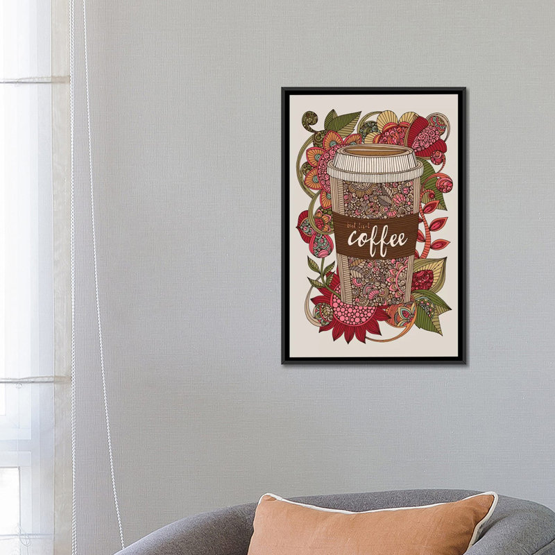 But But Coffee par Valentina Harper - reproduction d'art graphique sur toile, H 26 po x l 18 po x P 1,5 po, Pas de tapis