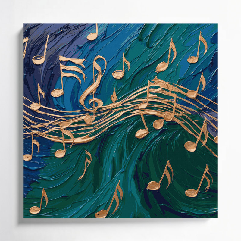 Art musical sur toile, H 12 po x l 12 po