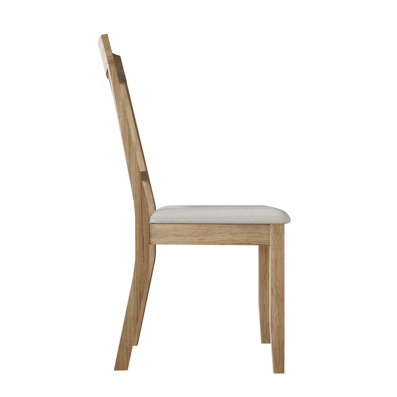 Ocossio 18.90'' H Linen Upholstered Parsons Chair, Natural Oak