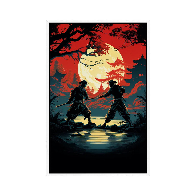 Samurai Garden II by Durro Art - Gallery-Wrapped Canvas Giclée on Canvas, 66.04 cm H x 45.72 cm W, White Floater Frame