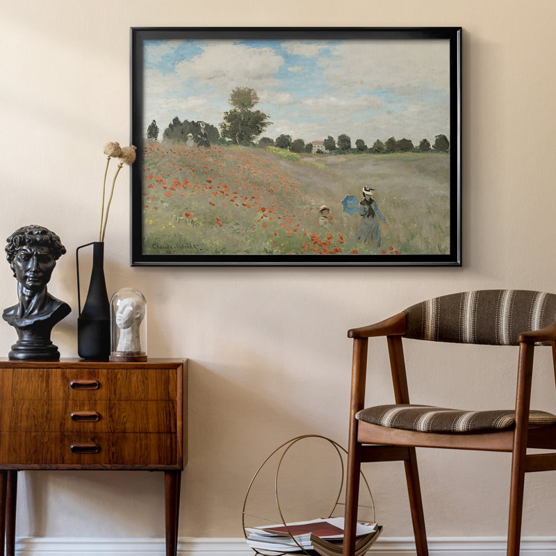 Coquelicots à Argenteuil (Les Coquelicots) - Claude Monet, toile tendue avec châssis, 1873, 22,5 x 30,5, Toile avec cadre
