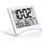 Digital Travel Alarm Clock - Foldable Calendar Temperature Timer LCD Clock with Snooze Mode - Large Number Display, Battery Operated - Compact Desk Clock(Silver, No Backlight)